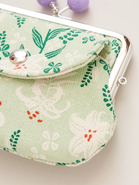 Japanese Flower HANPU Double Clasp Purse