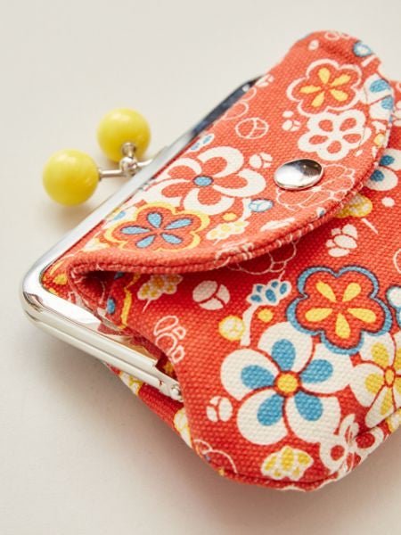 Japanese Flower HANPU Double Clasp Purse