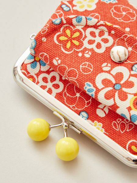 Japanese Flower HANPU Double Clasp Purse