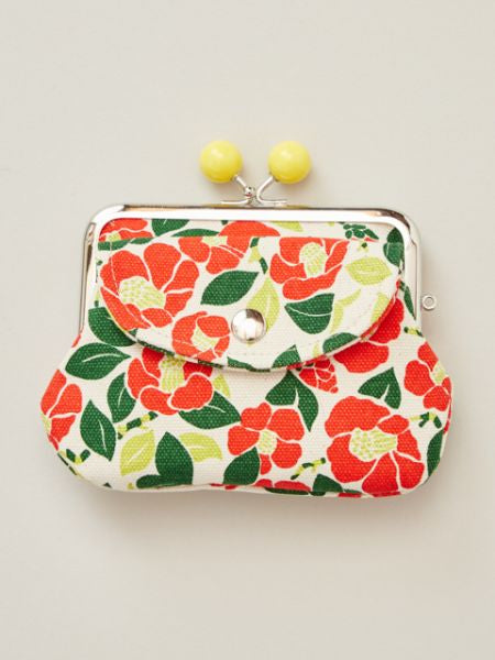 Japanese Flower HANPU Double Clasp Purse