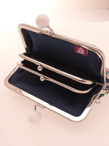 Japanese Flower HANPU Double Clasp Purse