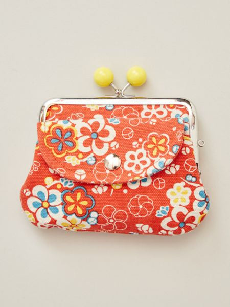 Japanese Flower HANPU Double Clasp Purse