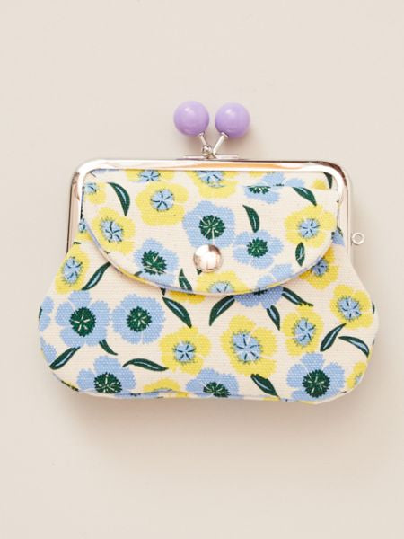Japanese Flower HANPU Double Clasp Purse
