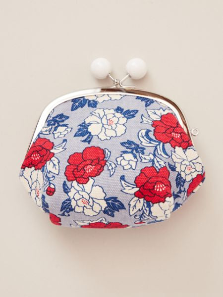 Floral Pattern GAMAGUCHI Clasp Purse