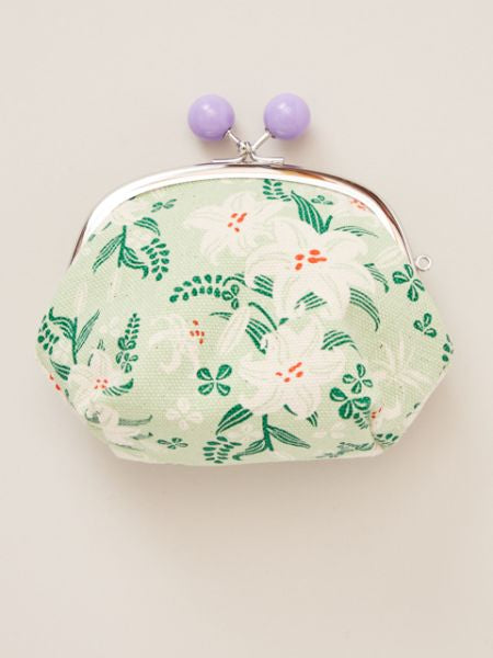 Floral Pattern GAMAGUCHI Clasp Purse