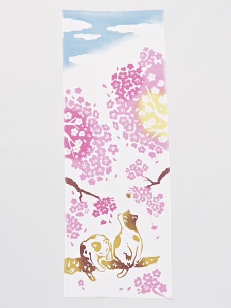Sakura Cat TENUGUI Towel