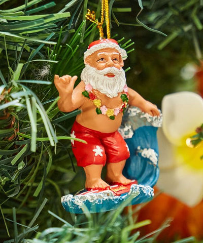 Hawaiian Santa Claus Ornament