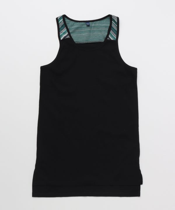 Patchwork Long Tank Tops by AMINA - Ametsuchi