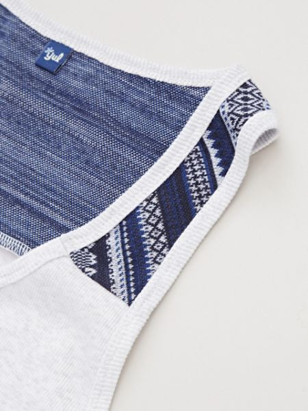 Patchwork Long Tank Tops by AMINA - Ametsuchi
