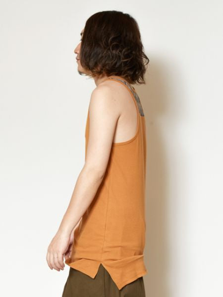 Patchwork Long Tank Tops by AMINA - Ametsuchi