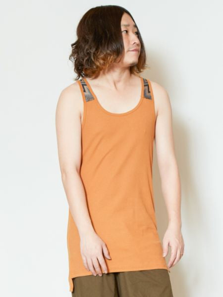 Patchwork Long Tank Tops by AMINA - Ametsuchi