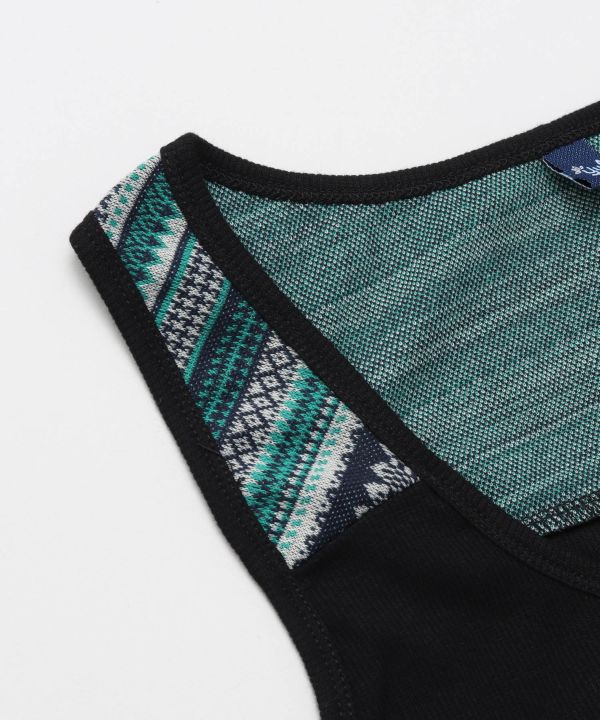 Patchwork Long Tank Tops by AMINA - Ametsuchi