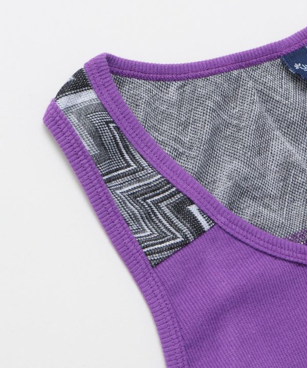 Patchwork Long Tank Tops by AMINA - Ametsuchi