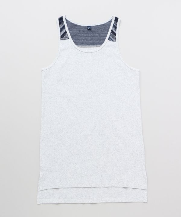 Patchwork Long Tank Tops by AMINA - Ametsuchi