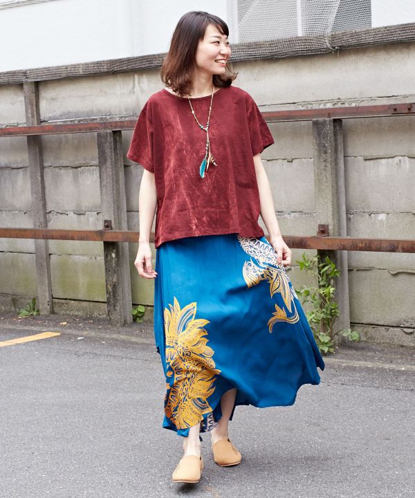 Tribal Flower Long Skirt Skirts by AMINA - Ametsuchi