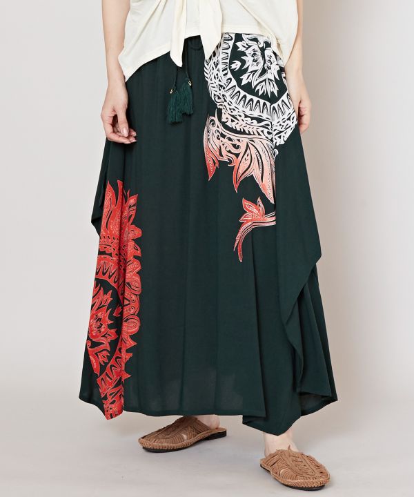 Tribal Flower Long Skirt Skirts by AMINA - Ametsuchi