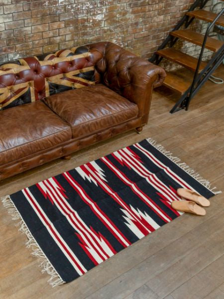 Hand Woven Navajo Pattern Rug - M