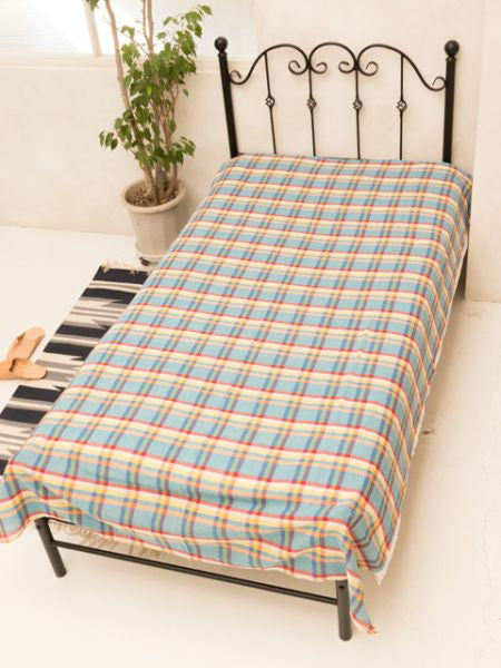 MADLAS Plaid Multi Cloth Bed Cover - Single Decorative Fabrics by AMINA - Ametsuchi