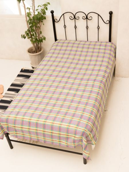 MADLAS Plaid Multi Cloth Bed Cover - Single Decorative Fabrics by AMINA - Ametsuchi