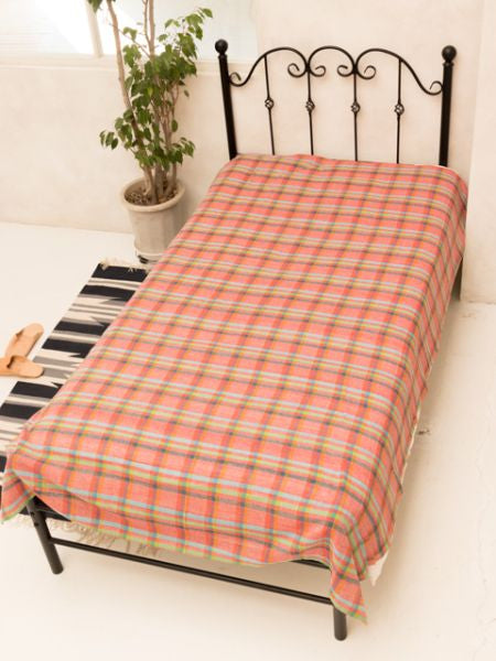 MADLAS Plaid Multi Cloth Bed Cover - Single Decorative Fabrics by AMINA - Ametsuchi