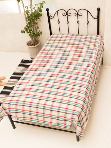 MADLAS Plaid Multi Cloth Bed Cover - Single Decorative Fabrics by AMINA - Ametsuchi