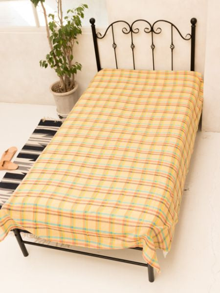 MADLAS Plaid Multi Cloth Bed Cover - Single