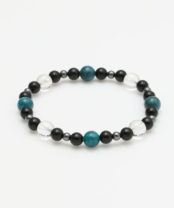 Apatite x Crystal Octagram Bracelet Bangles & Bracelets by 岩座 - Ametsuchi