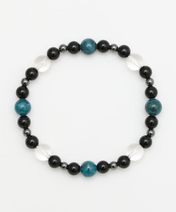 Apatite x Crystal Octagram Bracelet Bangles & Bracelets by 岩座 - Ametsuchi