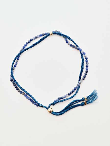 INDIGO Dye Hemp Cotton Strings Anklet