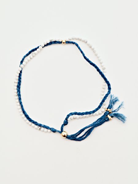 INDIGO Dye Hemp Cotton Strings Anklet