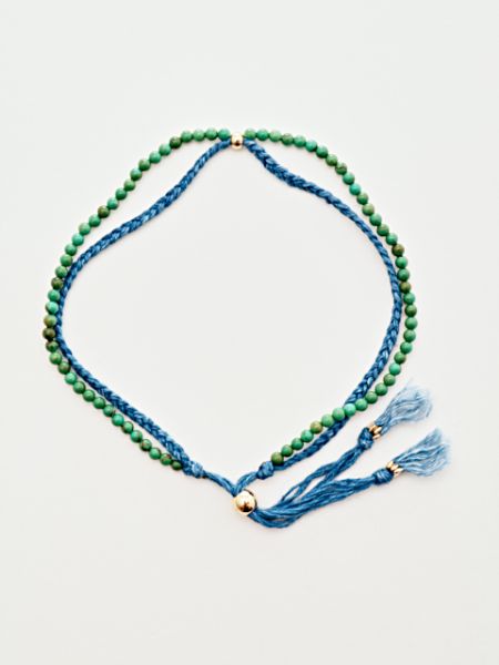 INDIGO Dye Hemp Cotton Strings Anklet