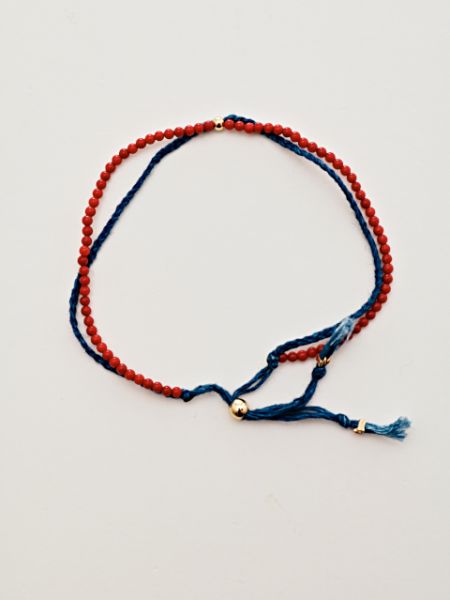 INDIGO Dye Hemp Cotton Strings Anklet