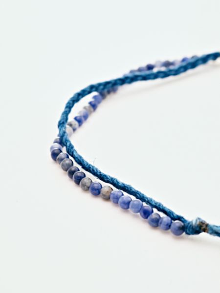 INDIGO Dye Hemp Cotton Strings Anklet