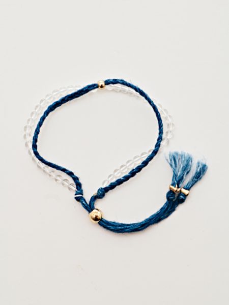 Bracelet INDIGO Dye Hemp Cotton Strings