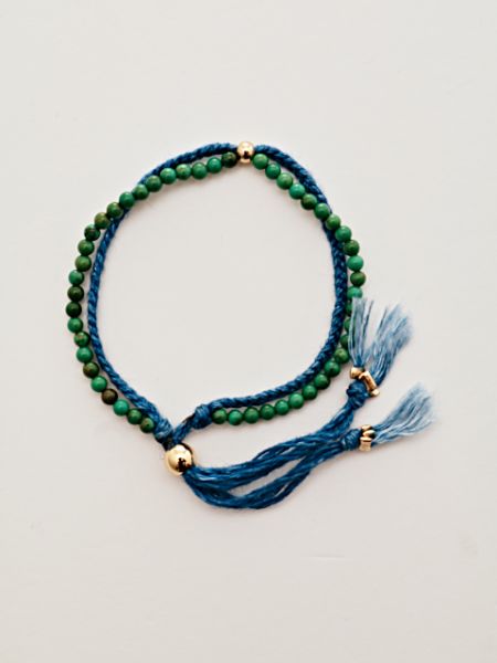 INDIGO Dye Hemp Cotton Strings Bracelet
