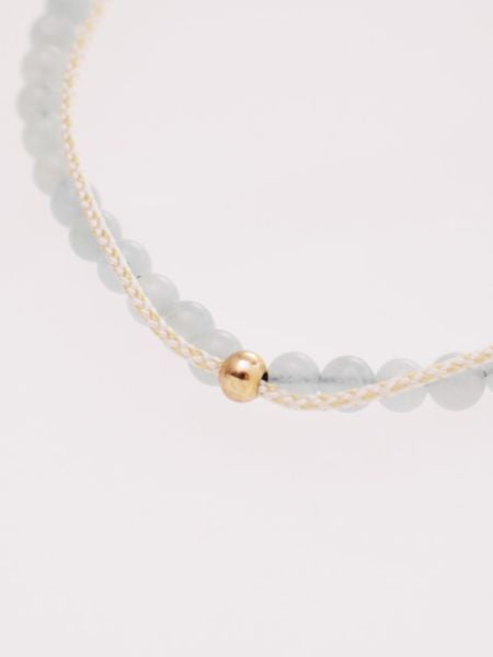 Mar Birthstone Silk Code Braid Bracelet - Aquamarine