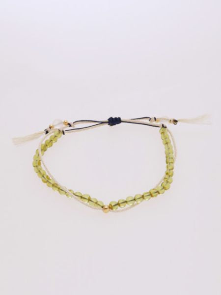 Aug Birthstone Silk Code Braid Bracelet - Peridot