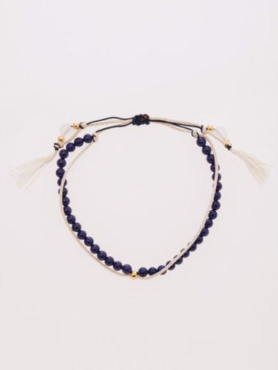 Sep Birthstone Silk Code Braid Bracelet-Lapis Lazuli