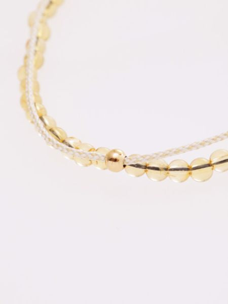 Bracelet tressé Silk Code avec pierre de naissance de novembre - Citrine