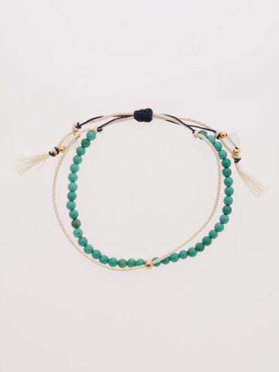 Dec Birthstone Silk Code Braid Bracelet - Turquoise
