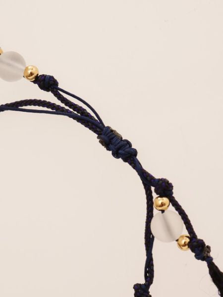 Silk String KUMIHIMO Braid Bracelet Green Tiger Eye φ4