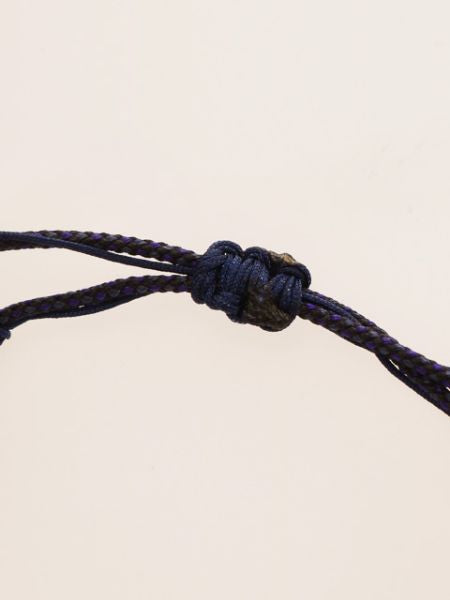 紺絹組紐ブレスレット ホワイトタイガーアイφ4