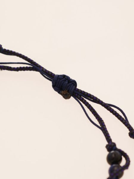 Silk String KUMIHIMO Braid Bracelet Lapis Tiger Eye φ4