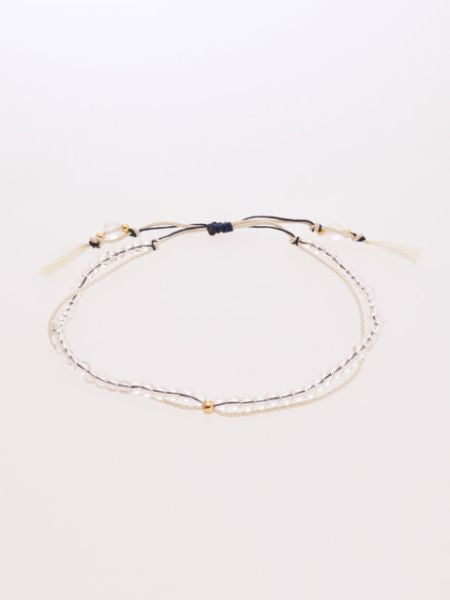 Birthstone Silk Braid Anklet- APR