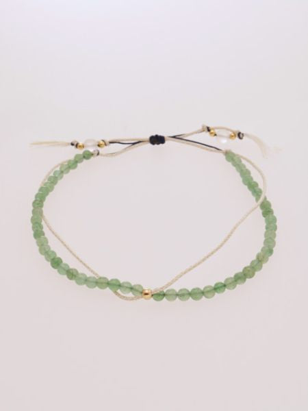 Birthstone Silk Braid Anklet- MAY