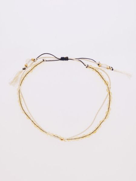 産石絹紐アンクレット 11月 シトリン