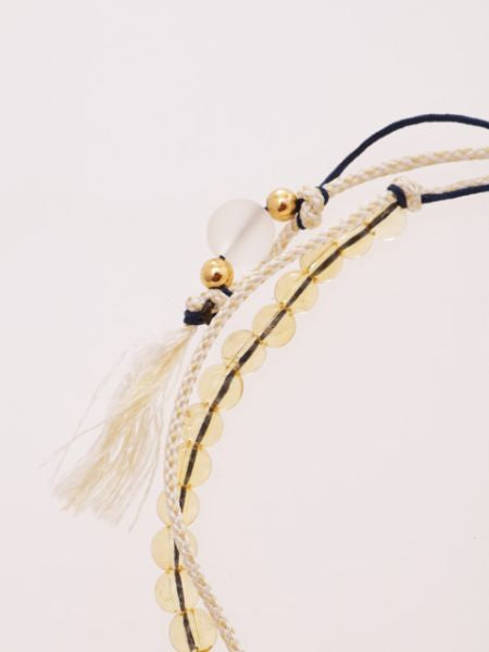 産石絹紐アンクレット 11月 シトリン