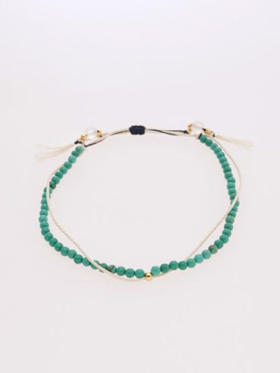 Production Stone Silk Anklet December Turquoise