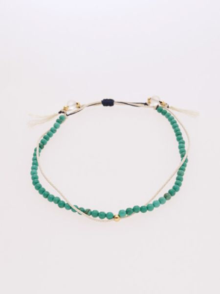 産石絹紐アンクレット 12月 ターコイズ