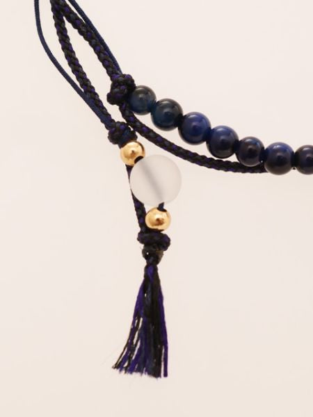 Silk String KUMIHIMO Braid Anklet Lapis Tiger Eye Anklets by 岩座 - Ametsuchi